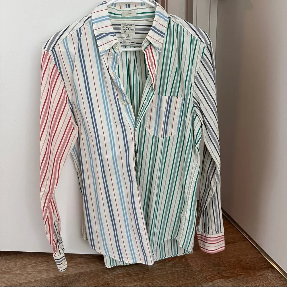 J. Crew Men’s Striped Organic Cotton poplin shirt